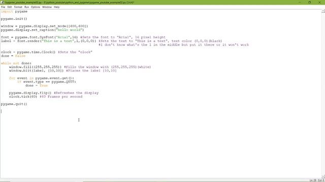 [PyGame Tutorial#2] Label and filled background with Python&PyGame| How2PyGame | Mous Coder смотреть онлайн