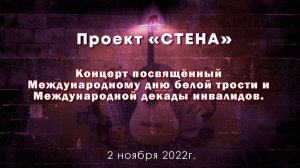 Концерт посвящённый Международному дню белой трости и Международной декады инвалидов. 2 ноября 2022г