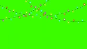 Футаж гирлянда на зелёном фоне