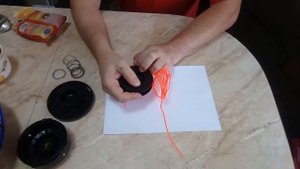Намотка катушки леской, стандартная струнная головка Красная Звезда.