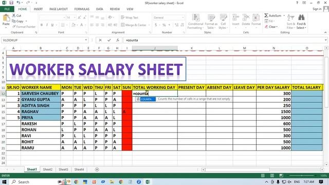How To Create Worker Salary Sheet IN MS Excel | GIT Education смотреть онлайн