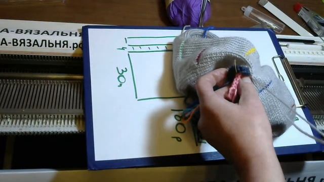 Вязание на вязальной машине ШАПОЧКА ДОЖДЕВАЯ ⚡Уроки машинного вязания вивингом⚡Часть 2