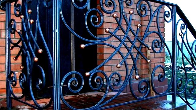 Стильные металлические перила для крыльца ковка элементы детали рисунок узор смотреть онлайн
