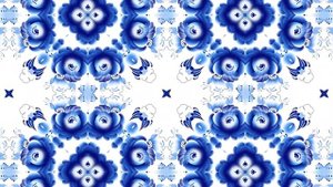Гжель. Русский народный орнамент. Бесплатный футаж. Зацикленное видео. 6