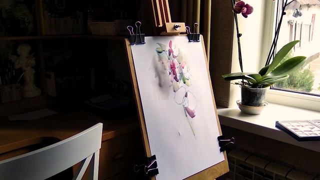 Орхідея (акварель) смотреть онлайн