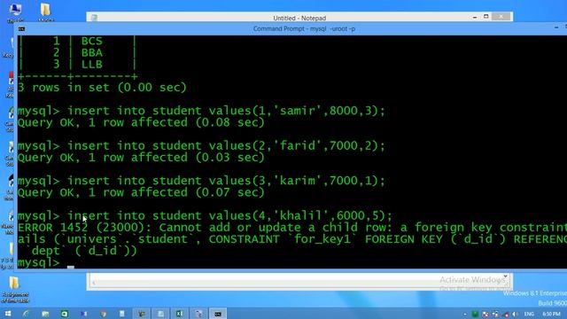 Foreign Key With Referential Integrity | Using Foreign Key With Referential Integrity MySQL