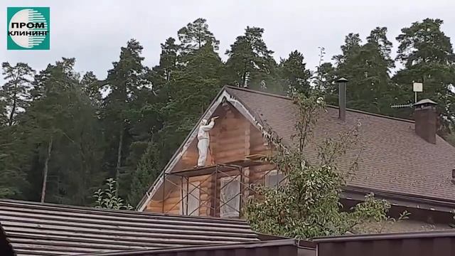 Процесс абразивоструйной шлифовки сруба