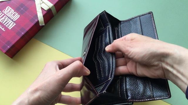 ❤ Женский кожаный баклажановый кошелек Sergio Valentini➡️СВ 3222-0133 смотреть онлайн