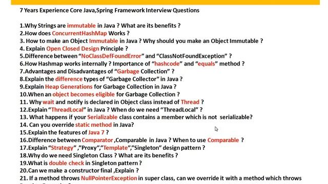 7 YEARS EXPERIENCE SPRING JAVA INTERVIEW QUESTIONS смотреть онлайн