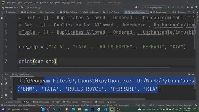 #16 Tuple In Python || Python Complete Course For Absolute Beginners || Python Tutorial In Hindi смотреть онлайн