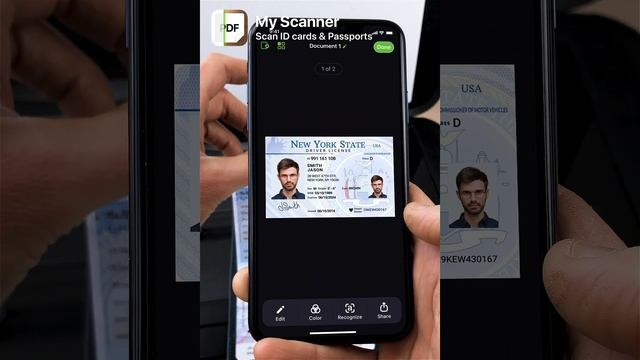 My Scanner - Scan Passports and ID Cards SCAN 796 Documents 2x3