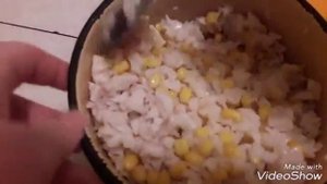 Постный салат с кальмарами