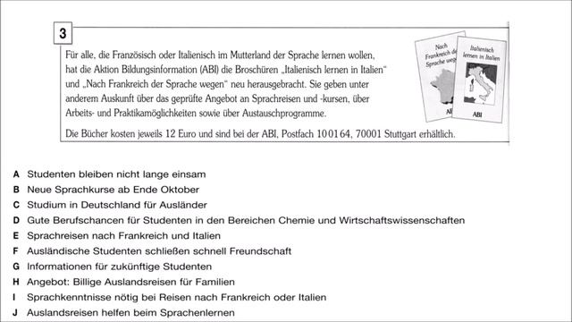 TELC B1 - Lesen Teil 1 Modelltest 5 - Test mit Lösung смотреть онлайн