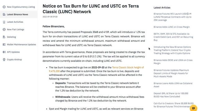 Confusión Binance Apoyara Terra Classic 1 2% Burn? Mira el video смотреть онлайн