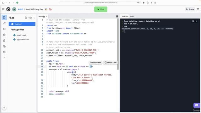 Send an SMS Every Day at a Certain Timestamp | Automate Everything with Python