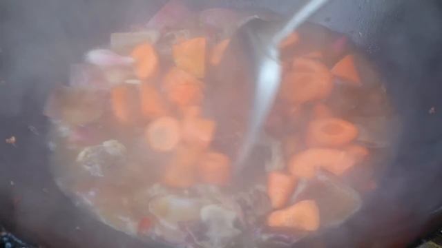 38一斤牛腩，炖两胞胎胡萝卜，汤鲜肉香超级好吃，苗大姐咔擦咔擦一大碗 #大口吃肉