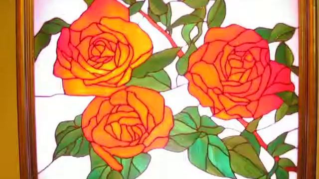 Подсветка витража Розы. LEDss.ru смотреть онлайн