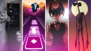 Cartoon Cat vs Sans Undertale vs Bendy vs Siren Head | Beat Roller - Tiles Hop - Smash Colors