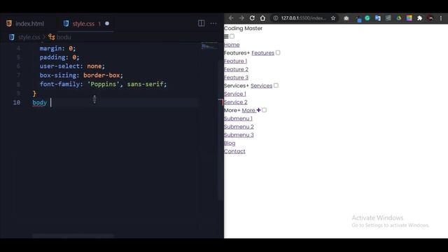 Responsive Drop Down Menu Bar Using HTML & CSS