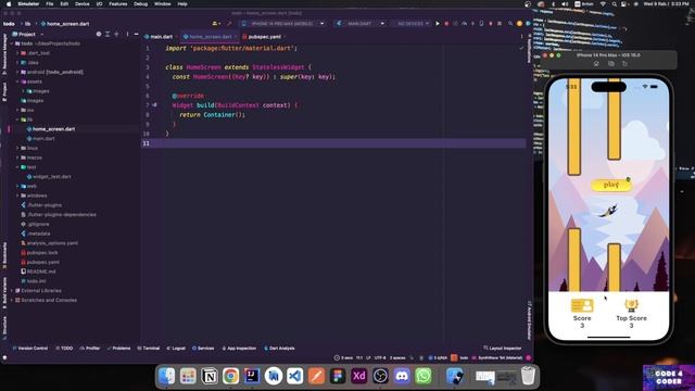 fly bird game by flutter смотреть онлайн