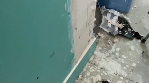 Перегородка в санузле. Влагостойкий гипсокартон в два слоя.