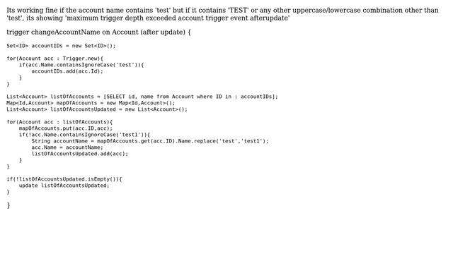 Whenever I update a account, if the account name contains 'test', it should be changed to 'test1' смотреть онлайн