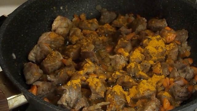 Плов на сковороде вкусный рецепт ? Плов "по-московски".