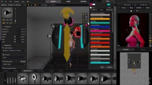 Схема света по референсу в программе Set a light studio. Световая схема с цветными фильтрами