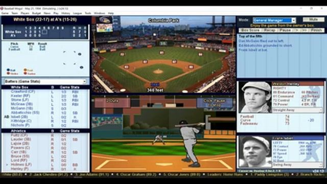 DH 702 Baseball Mogul Year 1904 Chicago White Sox at Philadelphia Athletics смотреть онлайн