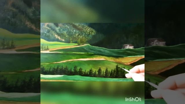 пейзаж горы с фото картина маслом на заказ @nataly_art_tag мастеркласс видеоурок
