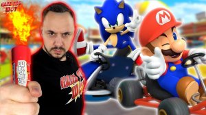 ПАПА РОБ И СОНИК VS СУПЕР МАРИО! ИГРЫ ГОНКИ SONIC VS SUPER MARIO НА ПАПА РОБ ШОУ!