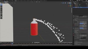 Балончик с краской в blender. Система частиц в блендер и динамическое рисование.