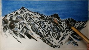 Как рисовать горы. Гора Ачишхо, Красная Поляна, Сочи.