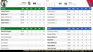 Boston Celtics at Philadelphia 76ers   Game 6 NBA Playoffs Live PLay by Play Scoreboard / Interga