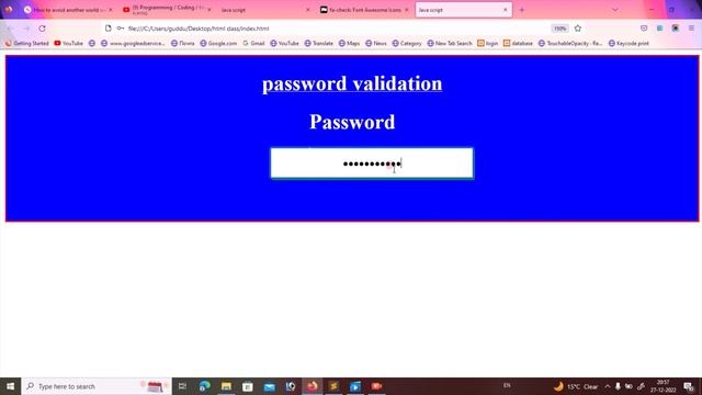 password Validation ( java script) смотреть онлайн