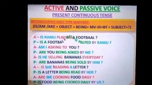 ACTIVE & PASSIVE VOICE PRESENT CONTINUOUS TENSE -  Interrogative Ist type