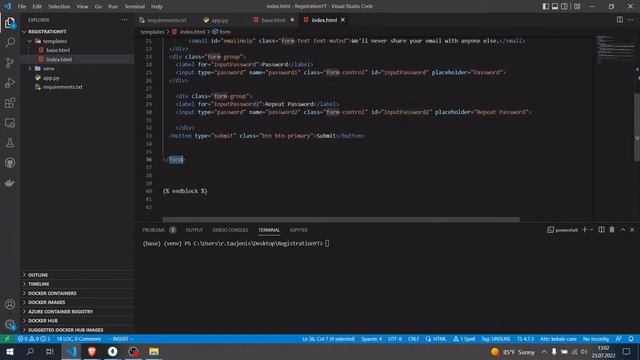 Build a simple registration, login form with Flask and MongoDB смотреть онлайн