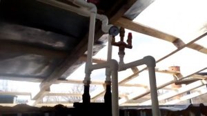 Обвязка твердотопливного котла.сушка дров в контейнере.