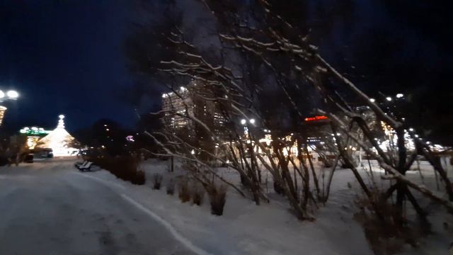 Полярная ночь в Мурманске.