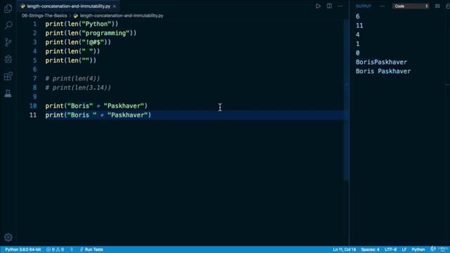 Python Programming Tutorial # 34 | Python String Functions - Length, Concatenation and Immutable