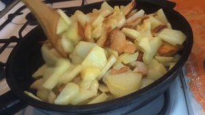 как бабушка жарила жаренная картошка с салом