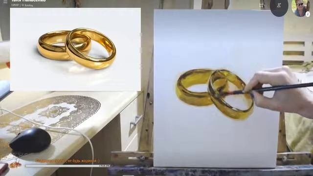 Как написать золото маслом 