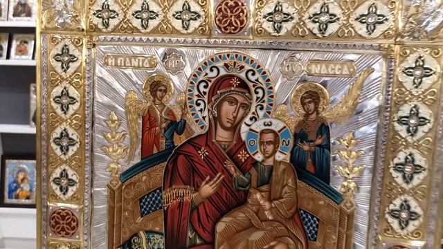 Virgin Mary Pantanassa (Silver icon - GE Series) || Christianity Art Store смотреть онлайн