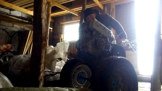 Завёл мотоблок зимой Нева мб - 23