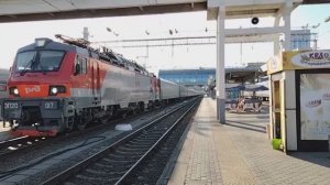 ЭП20-017 прибывает на станцию Ростов-Главный с поездом № 92 Москва — Севастополь