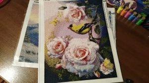 Алмазная вышивка "зима" Организация страз +готовая работа алмазной вышивки!!!