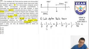 Física EEAR 2023-1 | Associação de lentes | Lente objetiva e ocular | Equação de Gauss