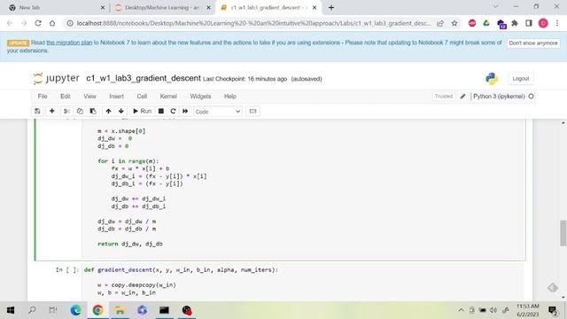 Gradient Descent |  Gradient Descent Jupyter Lab | Gradient Descent Machine Learning | GD Python