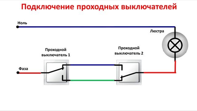 Как установить проходной выключатель света в коридоре схема подключения