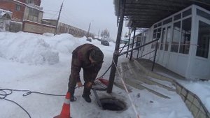 Прочистка гидродинамикой 200 трубы.